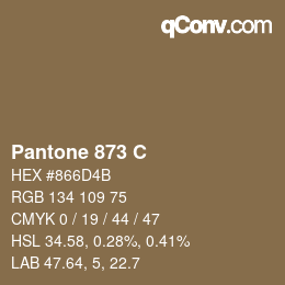 Code couleur: Pantone 873 C | qconv.com