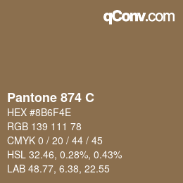 Farbcode: Pantone 874 C | qconv.com