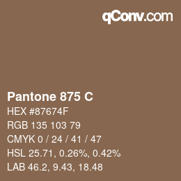 カラーコード: Pantone 875 C | qconv.com