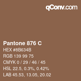 カラーコード: Pantone 876 C | qconv.com