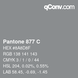 Farbcode: Pantone 877 C | qconv.com