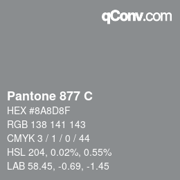 Color code: Pantone 877 C | qconv.com
