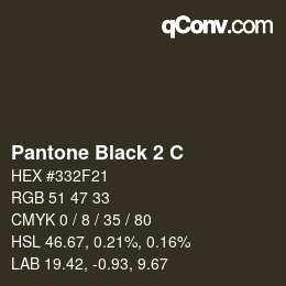 Farbcode: Pantone Black 2 C | qconv.com