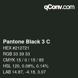 Código de color: Pantone Black 3 C | qconv.com