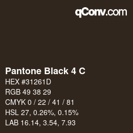 Código de color: Pantone Black 4 C | qconv.com