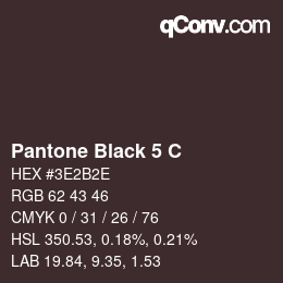 Farbcode: Pantone Black 5 C | qconv.com