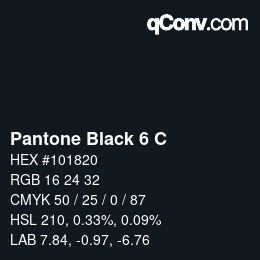 Farbcode: Pantone Black 6 C | qconv.com