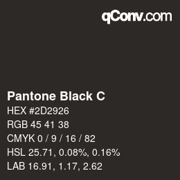 カラーコード: Pantone Black C | qconv.com