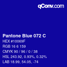 Code couleur: Pantone Blue 072 C | qconv.com