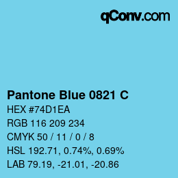 Code couleur: Pantone Blue 0821 C | qconv.com