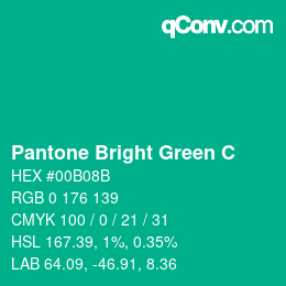 Código de color: Pantone Bright Green C | qconv.com