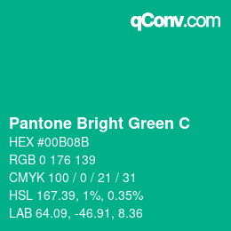 颜色代码: Pantone Bright Green C | qconv.com