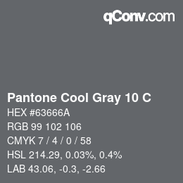 Farbcode: Pantone Cool Gray 10 C | qconv.com