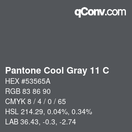 Código de color: Pantone Cool Gray 11 C | qconv.com
