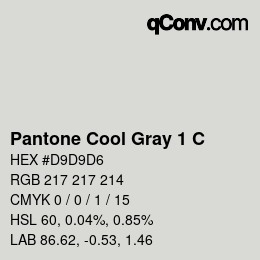 Color code: Pantone Cool Gray 1 C | qconv.com