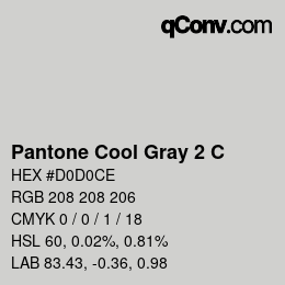 Color code: Pantone Cool Gray 2 C | qconv.com