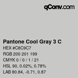 Farbcode: Pantone Cool Gray 3 C | qconv.com