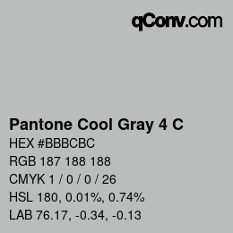 Color code: Pantone Cool Gray 4 C | qconv.com