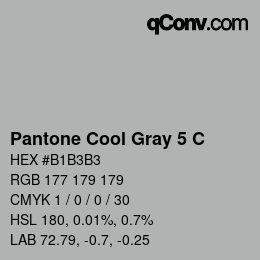 Farbcode: Pantone Cool Gray 5 C | qconv.com