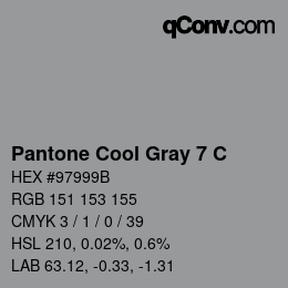 Color code: Pantone Cool Gray 7 C | qconv.com