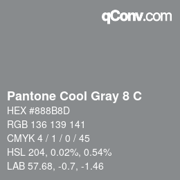 Color code: Pantone Cool Gray 8 C | qconv.com