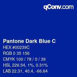 カラーコード: Pantone Dark Blue C | qconv.com