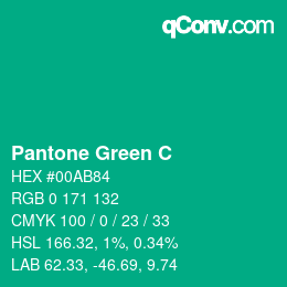 Farbcode: Pantone Green C | qconv.com