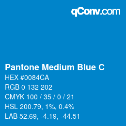 Color code: Pantone Medium Blue C | qconv.com