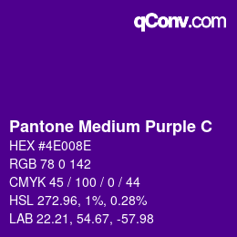 Color code: Pantone Medium Purple C | qconv.com