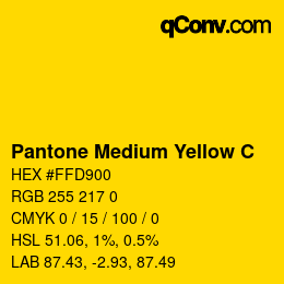 Color code: Pantone Medium Yellow C | qconv.com