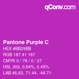 Farbcode: Pantone Purple C | qconv.com