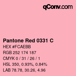 カラーコード: Pantone Red 0331 C | qconv.com