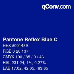 Código de color: Pantone Reflex Blue C | qconv.com