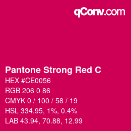 Color code: Pantone Strong Red C | qconv.com