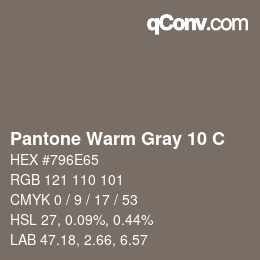 カラーコード: Pantone Warm Gray 10 C | qconv.com