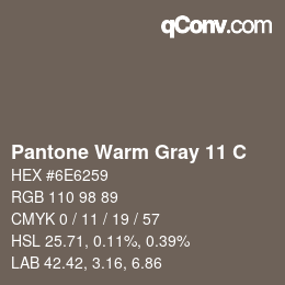 カラーコード: Pantone Warm Gray 11 C | qconv.com