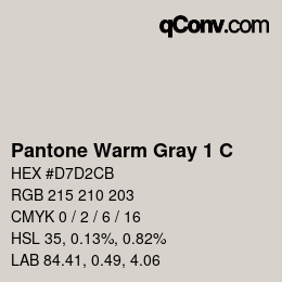 Color code: Pantone Warm Gray 1 C | qconv.com