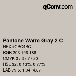 カラーコード: Pantone Warm Gray 2 C | qconv.com