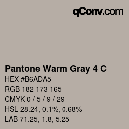 Color code: Pantone Warm Gray 4 C | qconv.com