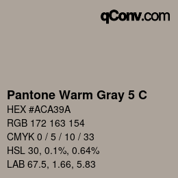 Color code: Pantone Warm Gray 5 C | qconv.com