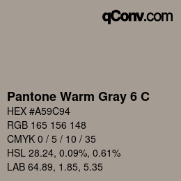 カラーコード: Pantone Warm Gray 6 C | qconv.com
