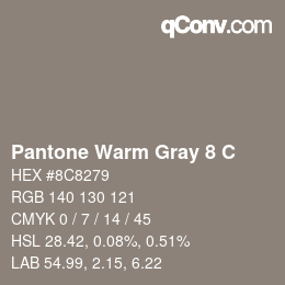 Farbcode: Pantone Warm Gray 8 C | qconv.com