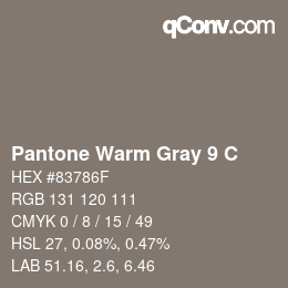 カラーコード: Pantone Warm Gray 9 C | qconv.com