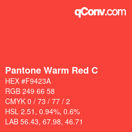 Farbcode: Pantone Warm Red C | qconv.com