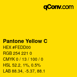 Código de color: Pantone Yellow C | qconv.com