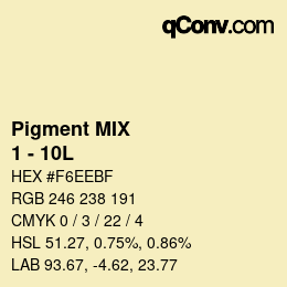 カラーコード: Pigment MIX - 1 - 10L | qconv.com