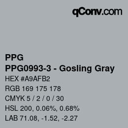 Farbcode: PPG - PPG0993-3 - Gosling Gray | qconv.com