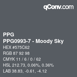 Farbcode: PPG - PPG0993-7 - Moody Sky | qconv.com