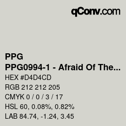 Código de color: PPG - PPG0994-1 - Afraid Of The Dark | qconv.com