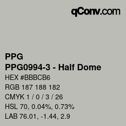Farbcode: PPG - PPG0994-3 - Half Dome | qconv.com